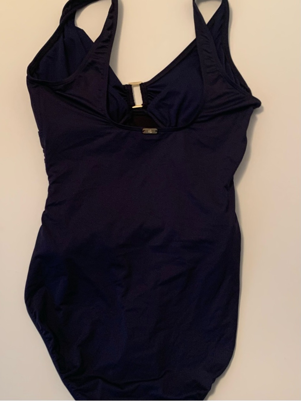 Ralph Lauren Womens Shirred Ring-Front One-Piece Swimsuit 14 - Picture 4 of 9